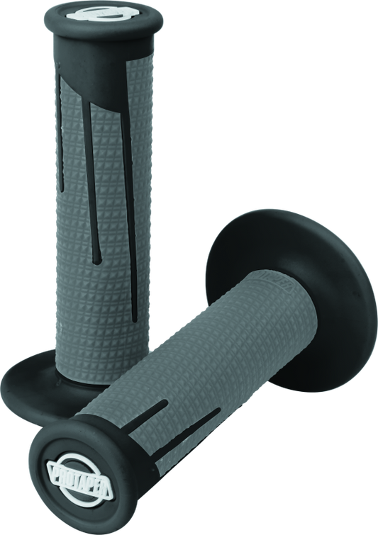 ProTaper full diamond clamp-on grips in black and dark gray, featuring textured surface for motorcycle handlebar control.