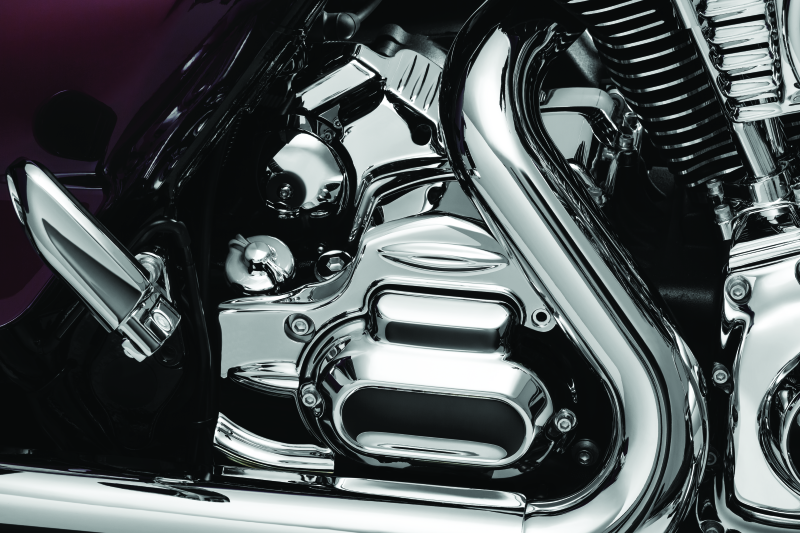 Chrome Kuryakyn Easy Turn Dipstick Cap for Harley-Davidson motorcycle engine oil tank, featuring sleek design and easy turn mechanism.