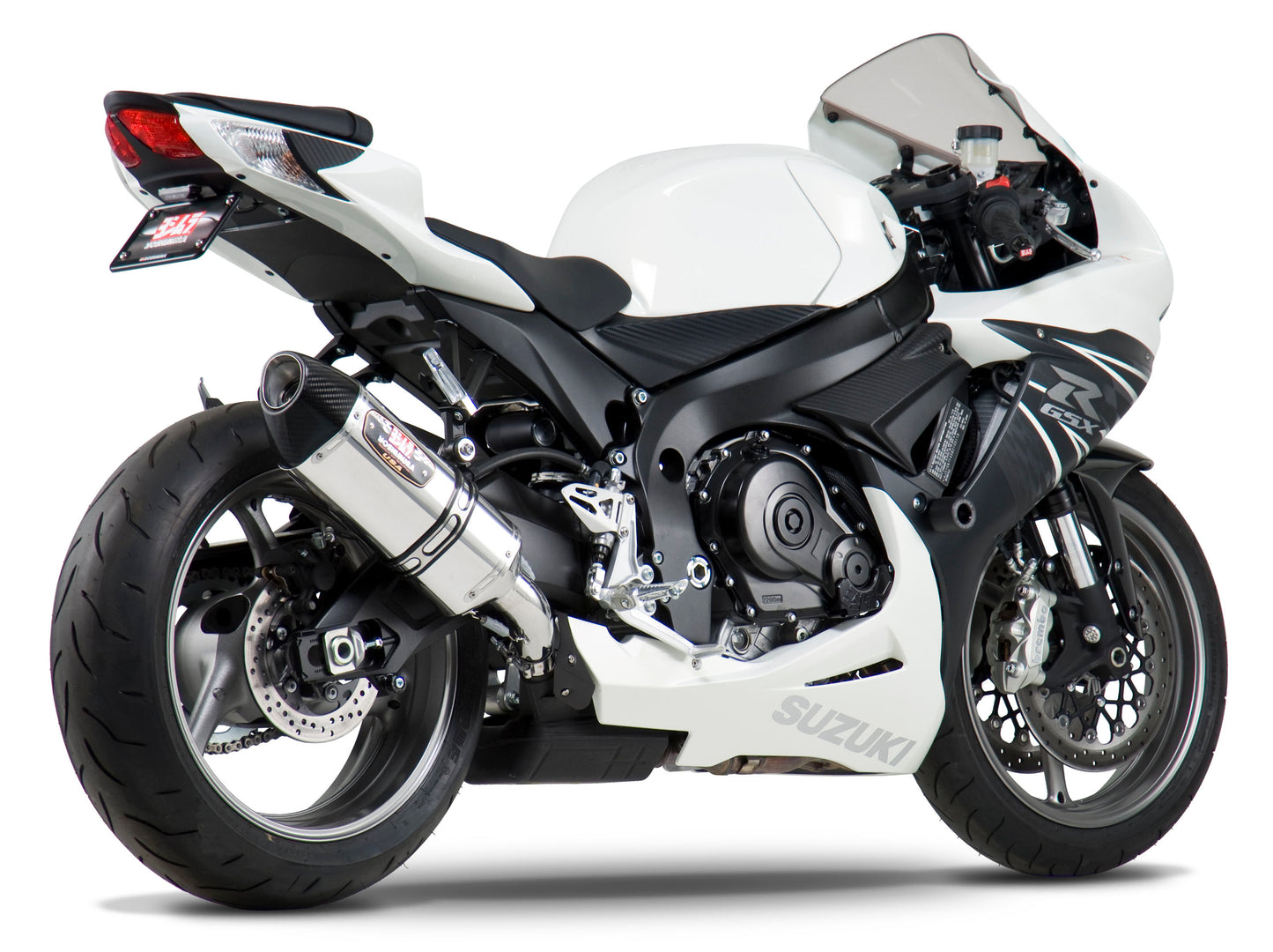 YOSHIMURA Yoshimura Exhaust Street R 77 slip-on stainless steel muffler with carbon fiber end cap, motorcycle exhaust system.