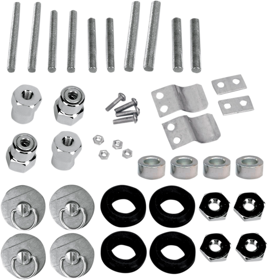 Bill's Exhausts SADDLEMEN Docking Post Kit 3521-0003 for motorcycle seats, showing the black docking post components.