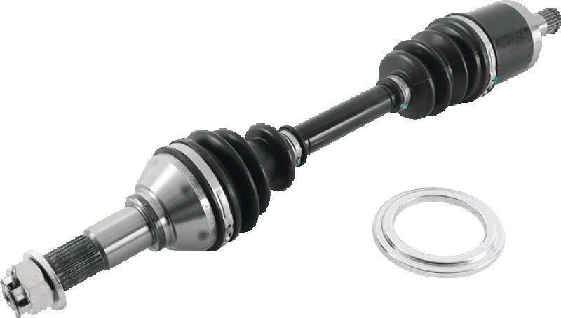 QuadBoss front left replacement axle for Can-Am Outlander 1000 6x6, model years 2013-2014, shown in the image.