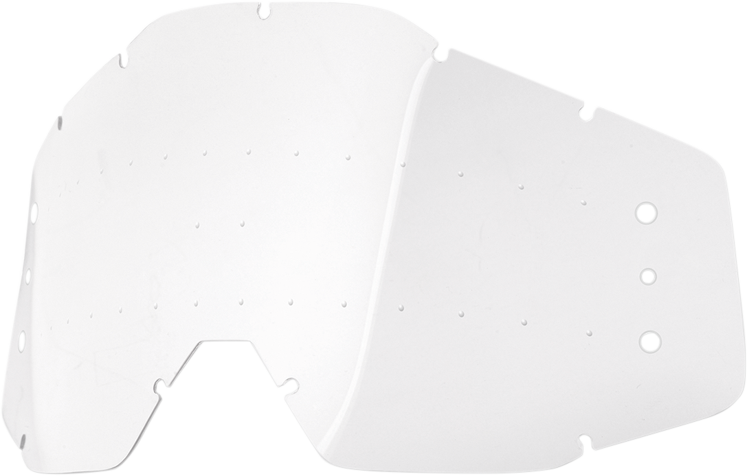 Clear 100% SVS lens with holes for Bill's Exhausts, showing the transparent lens with multiple small holes for fitting or ventilation.