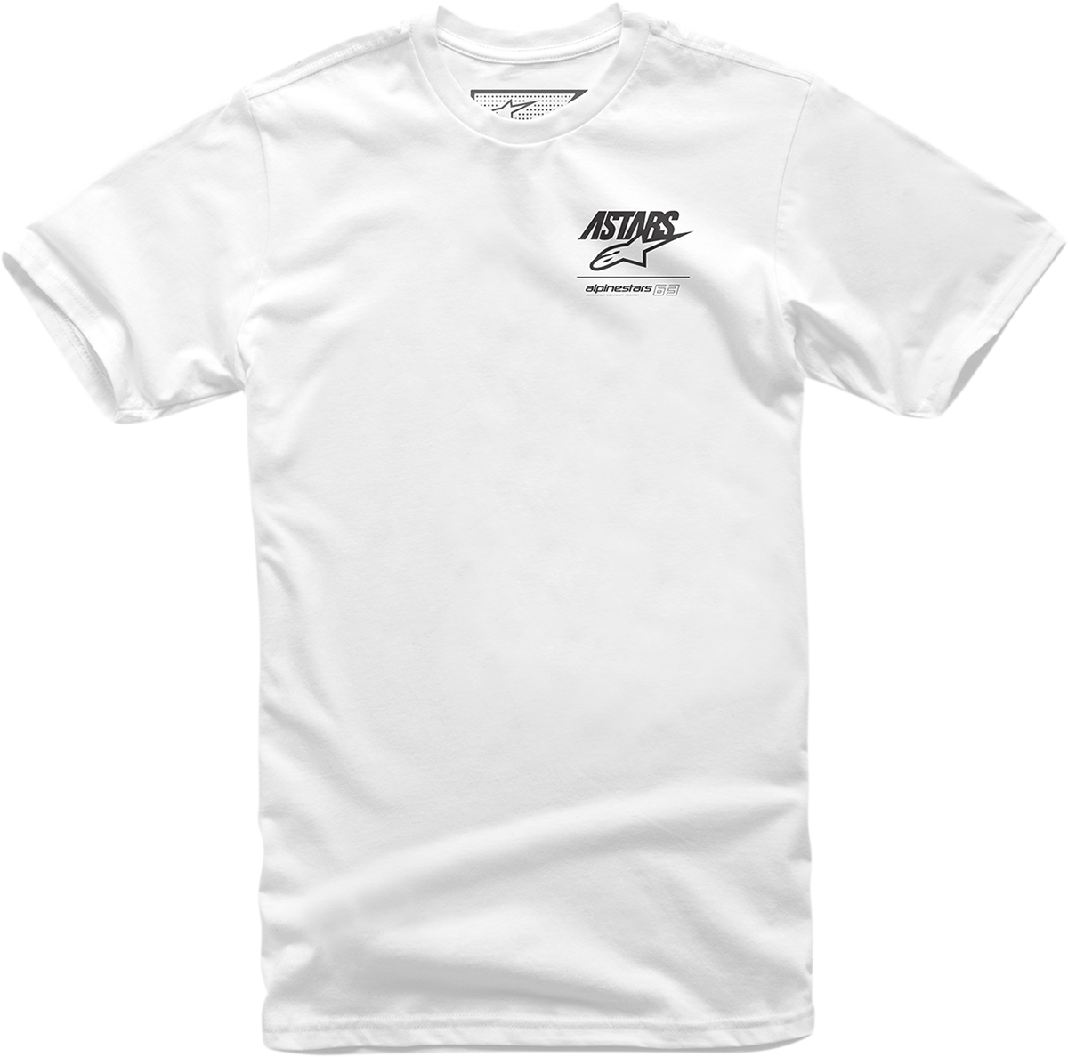 White ALPINESTARS Back Mix T-Shirt in XL, casual men's T-shirt with printed design, made by Bill's Exhausts.