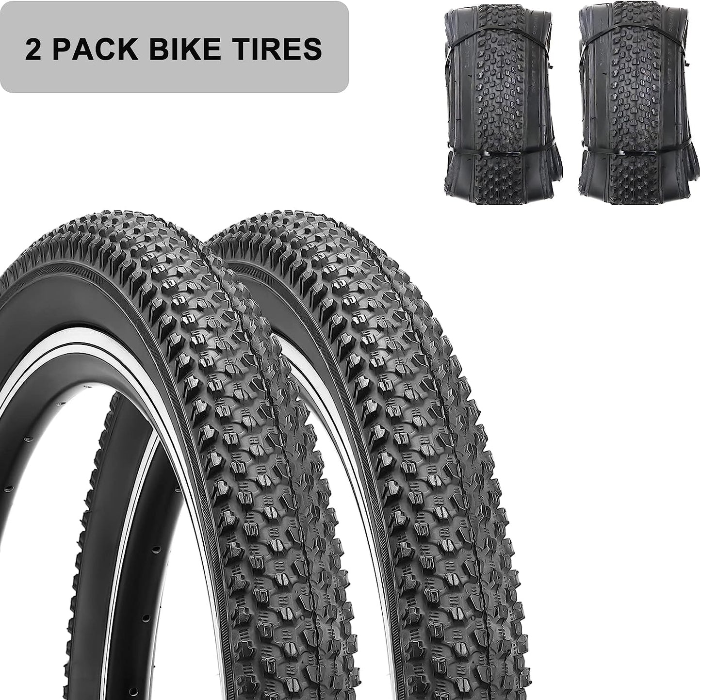 Mountain Bike Tires (2-Pack) - 20/24/26 Inch