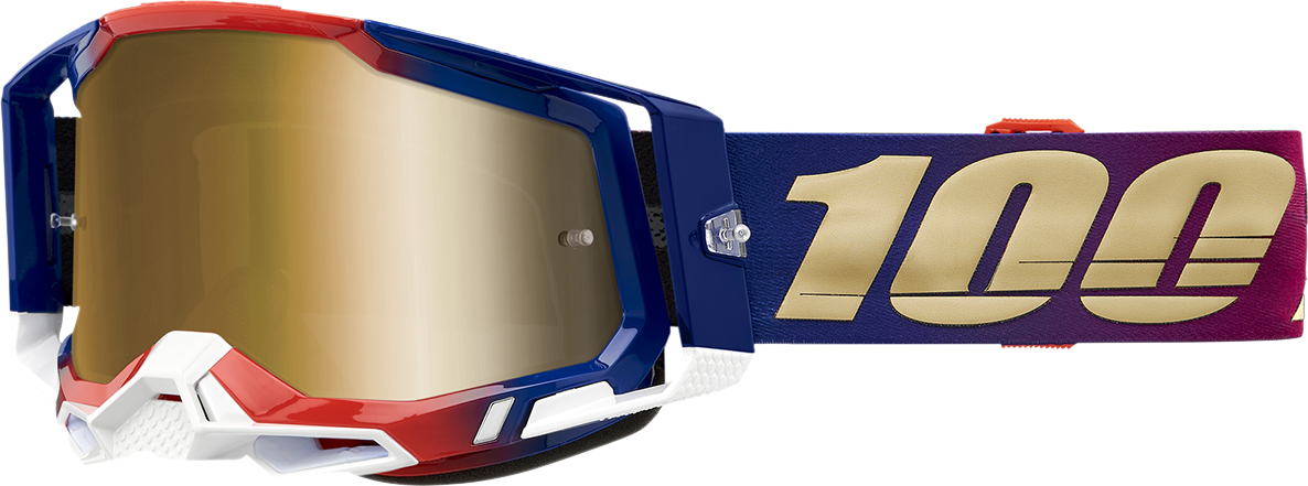 100% Racecraft 2 Goggles - United - True Gold 50010-00009 - Howling Moto