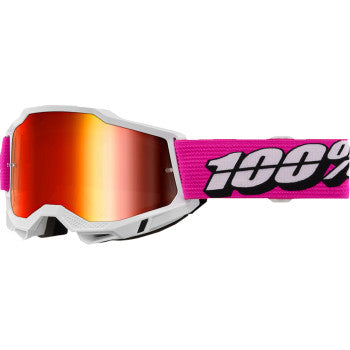 Accuri 2 Goggle by Bill's Exhausts with red mirror lens, featuring a sleek design and adjustable strap for motorcycle riding.
