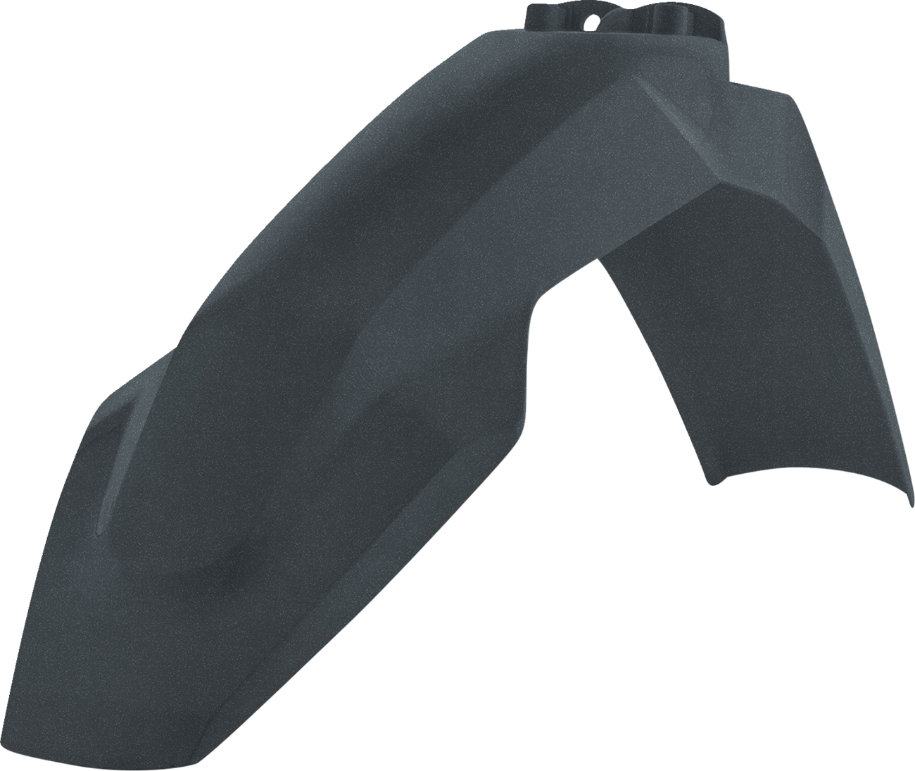 Gray metallic Acerbis front fender for motorcycle, designed as a durable body part with the brand's signature style.