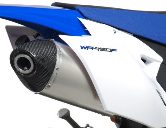 YOSHIMURA RS-4 header and exhaust system for motorcycles, showing the polished stainless steel pipes and muffler assembly.