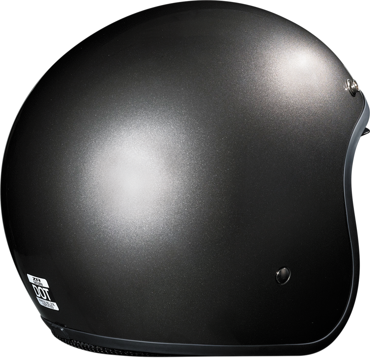 Z1R Saturn SV Titanium helmet in medium size, featuring aerodynamic design and secure chin strap for motorcycle riding safety.