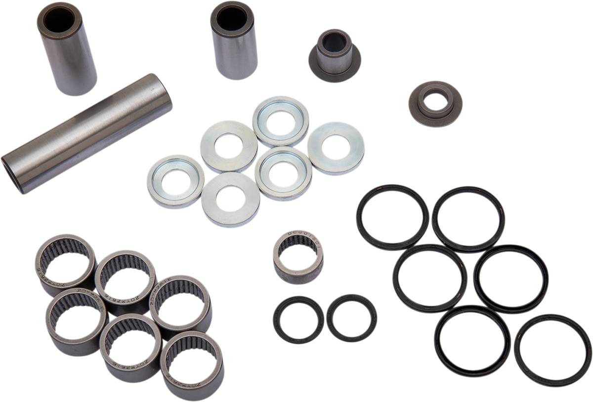 Moose Offroad Kawasaki linkage bearing kit 27-1194 with multiple metal bearings and components for offroad motorcycle suspension.