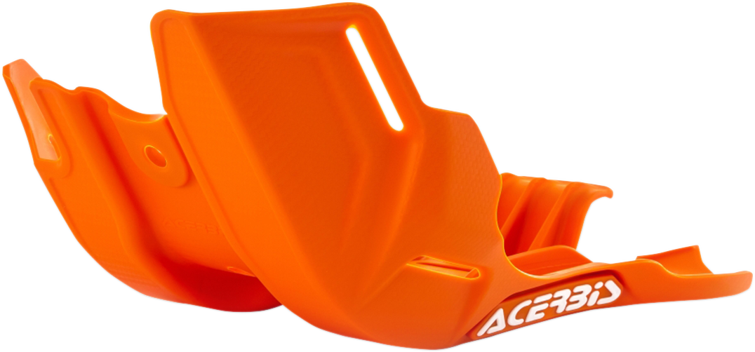 Orange ACERBIS MX skid plate for motorcycle, durable body protection part with brand details visible in the image