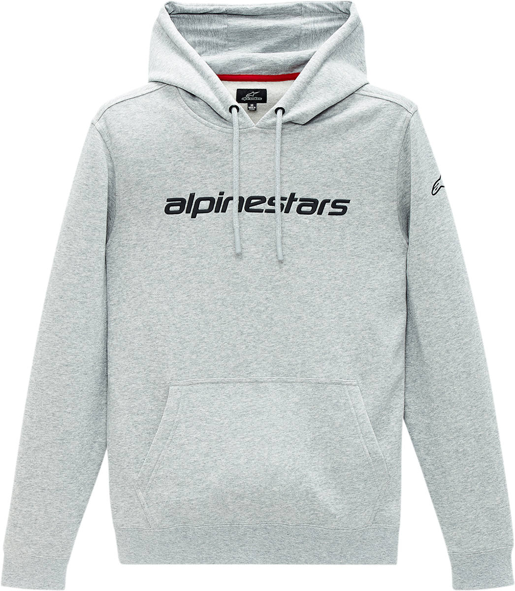 Alpinestars Linear Hoodie in Heather Gray and Black, medium size, featuring a casual design with logo details.