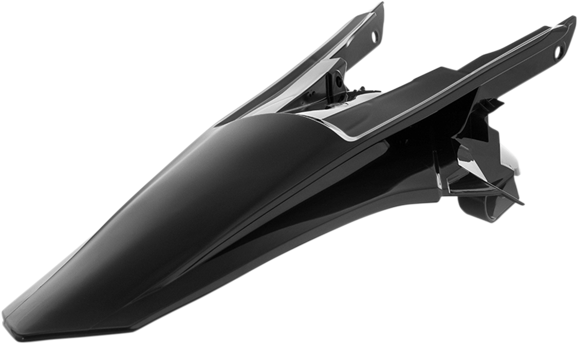 Acerbis black rear fender for motorcycle, durable plastic body part with Acerbis branding, designed for off-road or motocross bikes.