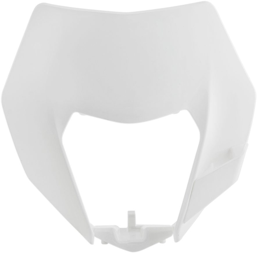 White ACERBIS headlight shell for motorcycle, showcasing the clean, durable body part designed for optimal fit and protection.