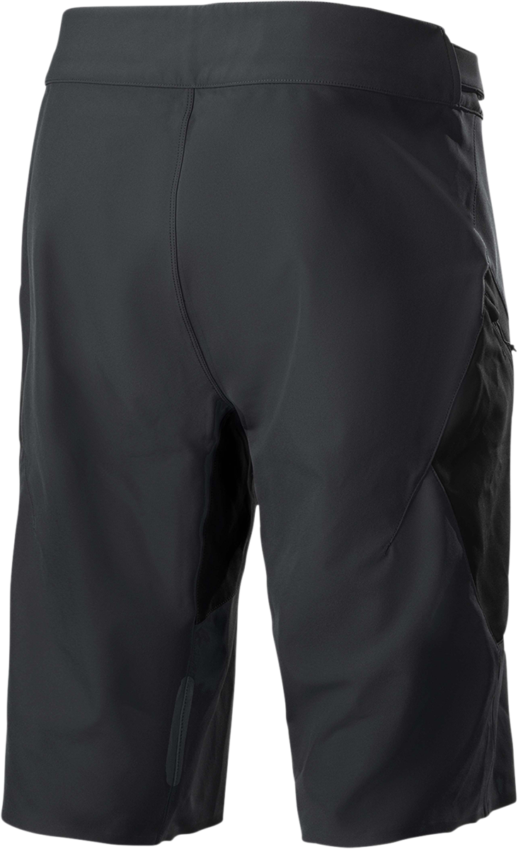 Alpinestars Alps 8.0 V2 motorcycle shorts in black with visible branding and adjustable waist, US 36 size.