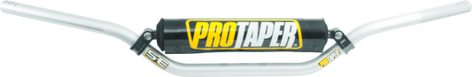 Silver ProTaper SE CR High Handlebar by Bill's Exhausts, featuring a sturdy, high-rise design for motorcycle speed and strength.
