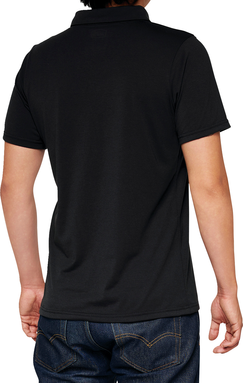 Bill's Exhausts 100% Corpo Polo Shirt in black and gray, large size, featuring a classic polo collar and short sleeves.