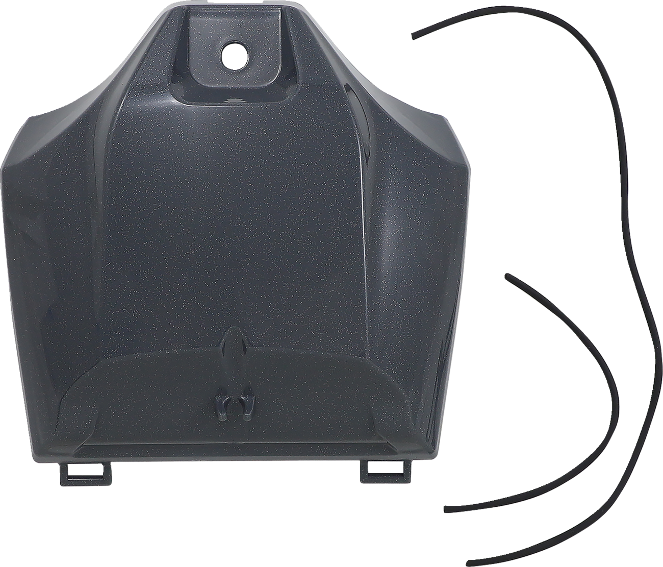 Gray and metallic Acerbis tank cover for motorcycle body, with textured surface and branding details.