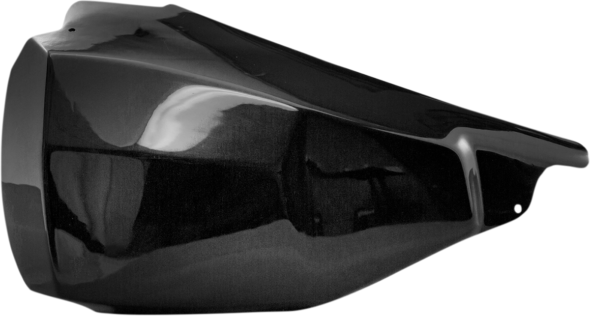 Saddlemens Ronan oil tank and battery cover for motorcycle seats, featuring durable black finish and precise fit.