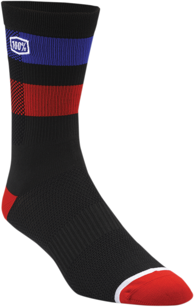 Black 100% Flow Performance Socks by Bill's Exhausts in small/medium size, featuring breathable fabric and athletic design.