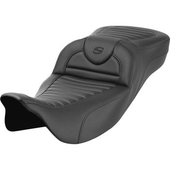 Bill's Exhausts Saddlemens Roadsofa™ Extended Reach motorcycle seat with tuck-n-roll design, without backrest, for FL models 2008-2023