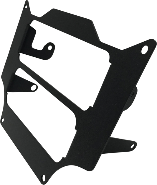 Bill's Exhausts NAVATLAS intercom and radio mounting bracket for Honda Talon engine, shown attached to vehicle engine.
