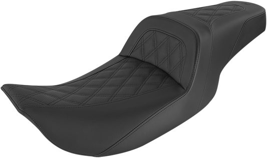 SADDLEMEN Slim Seat - Black - Lattice Stitch - '99-'07 FL 897-06-162 - Howling Moto