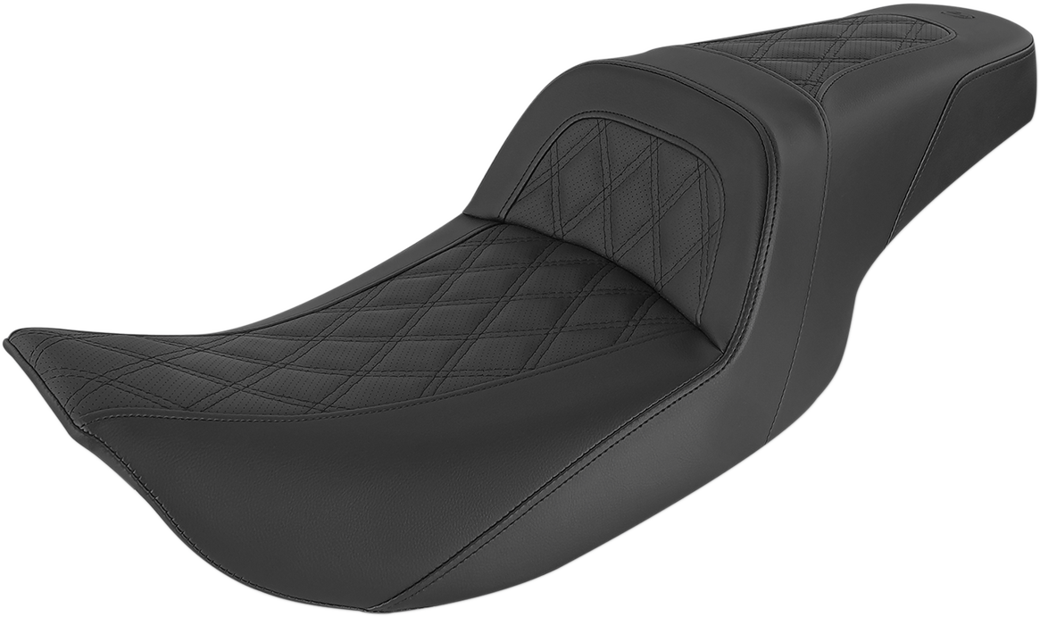SADDLEMEN Slim Seat - Black - Lattice Stitch - '99-'07 FL 897-06-162 - Howling Moto