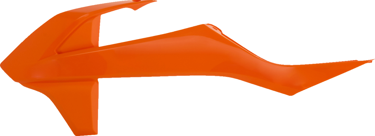 Orange Acerbis radiator shrouds for motorcycle body, featuring sleek design and vivid color, compatible with various off-road bikes.