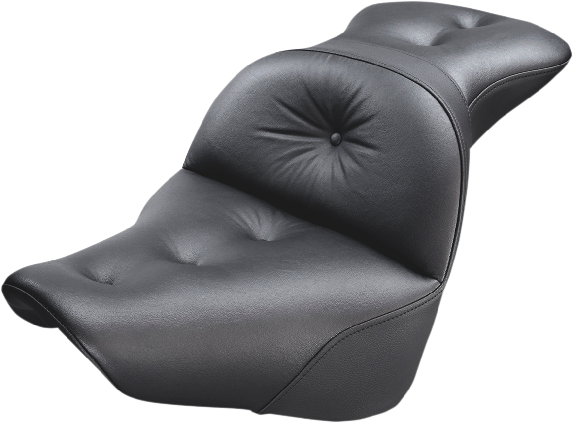 Bill's Exhausts SADDLEMEN Explorer Road Sofa Seat 818-27-029RS for motorcycle, showing the sleek, cushioned seat with detailed stitching.