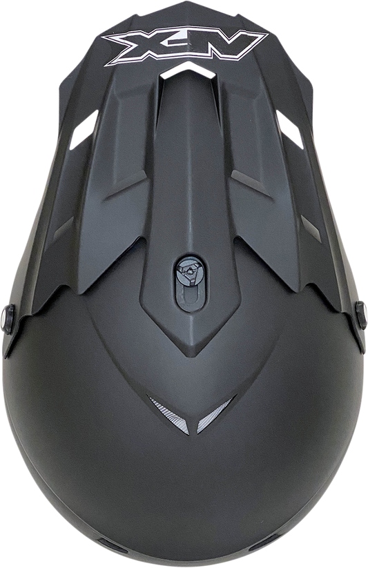 Bill's Exhausts AFX FX-17Y helmet in matte black, small size, showing the sleek, aerodynamic design and safety features.
