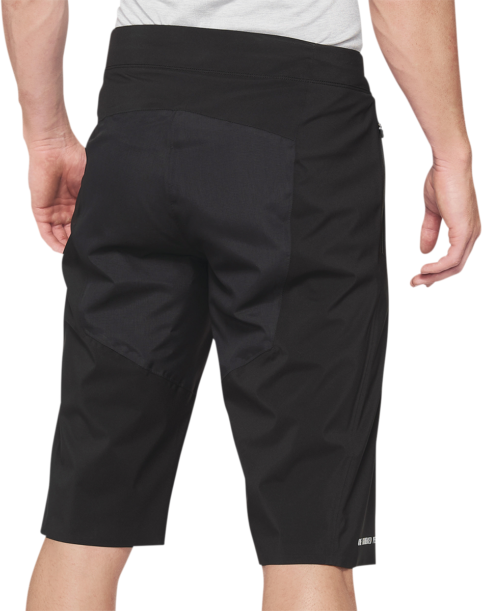 Black Hydromatic Shorts by Bill's Exhausts, US size 28, featuring a comfortable fit and stylish design.