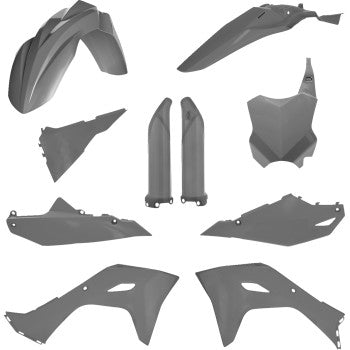 Gray Acerbis full replacement body kit for KTM KX 250/450 2024-2025 motorcycle, includes front and side panels.