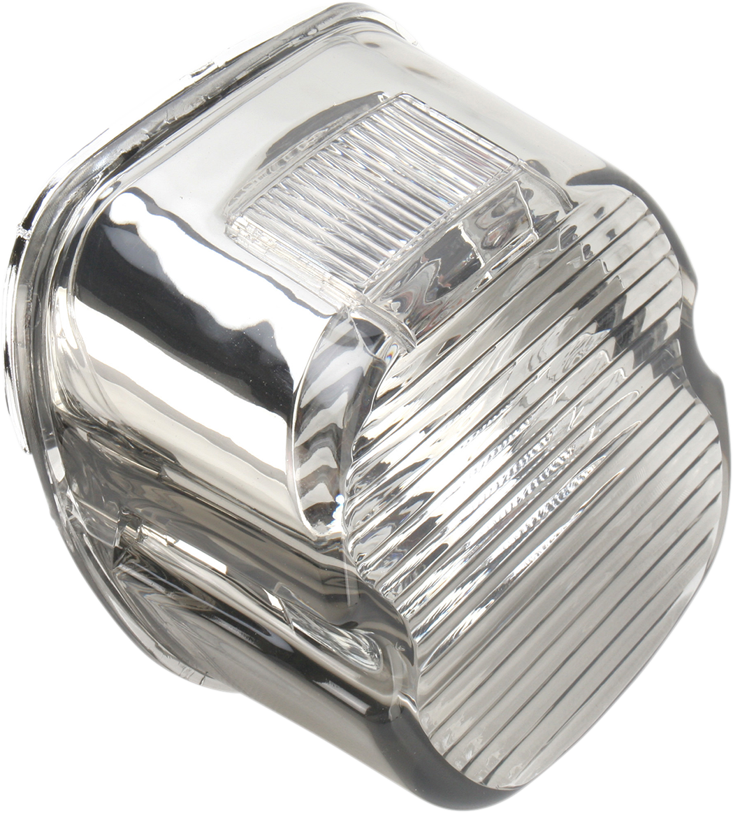 Smoke lens for DRAG SPECIALTIES laydown taillight on custom motorcycles, featuring a sleek, tinted design for stylish motorcycle lighting.