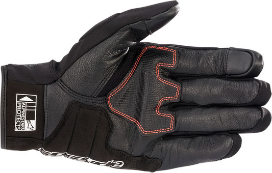 Alpinestars Honda SMX Z Drystar® motorcycle gloves in black and bright red, size XL, with reinforced knuckles and adjustable wrist straps.