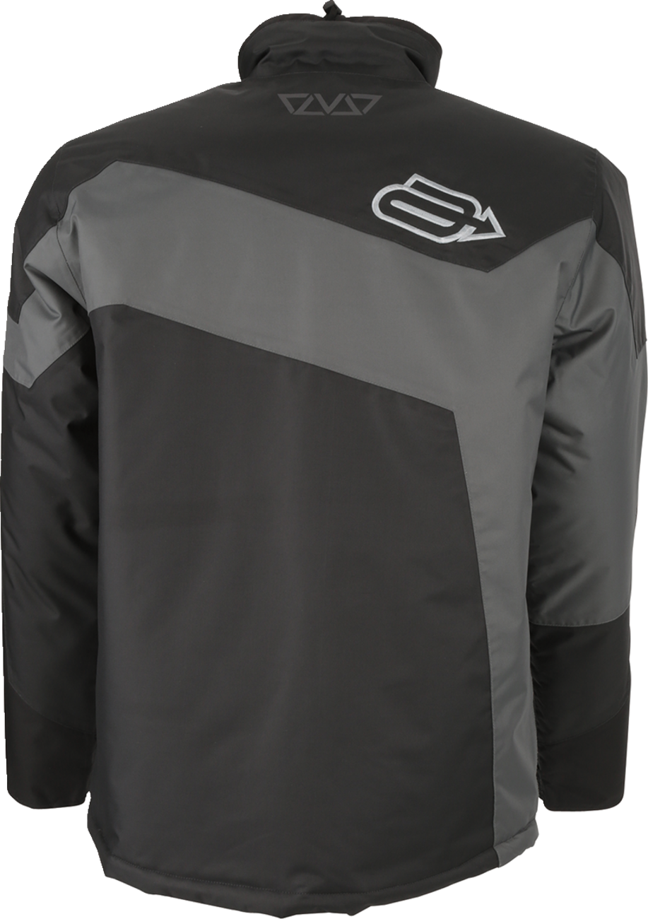Bill's Exhausts ARCTIVA Pivot 6 Jacket in gray and black, size XL, shown with front zipper, adjustable hood, and weather-resistant fabric.