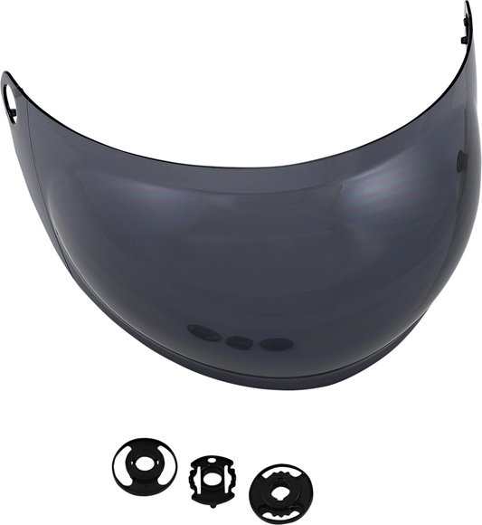 Biltwell Gringo S Gen 2 motorcycle helmet shield in smoke bubble design, compatible with Biltwell helmets.