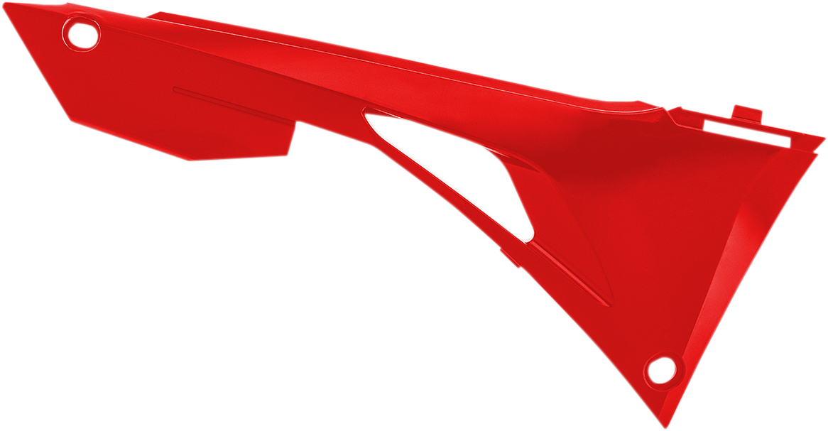 Acerbis Air Box Cover for CR Red motorcycle, body part with red and black accents, designed for dirt bike air intake protection.