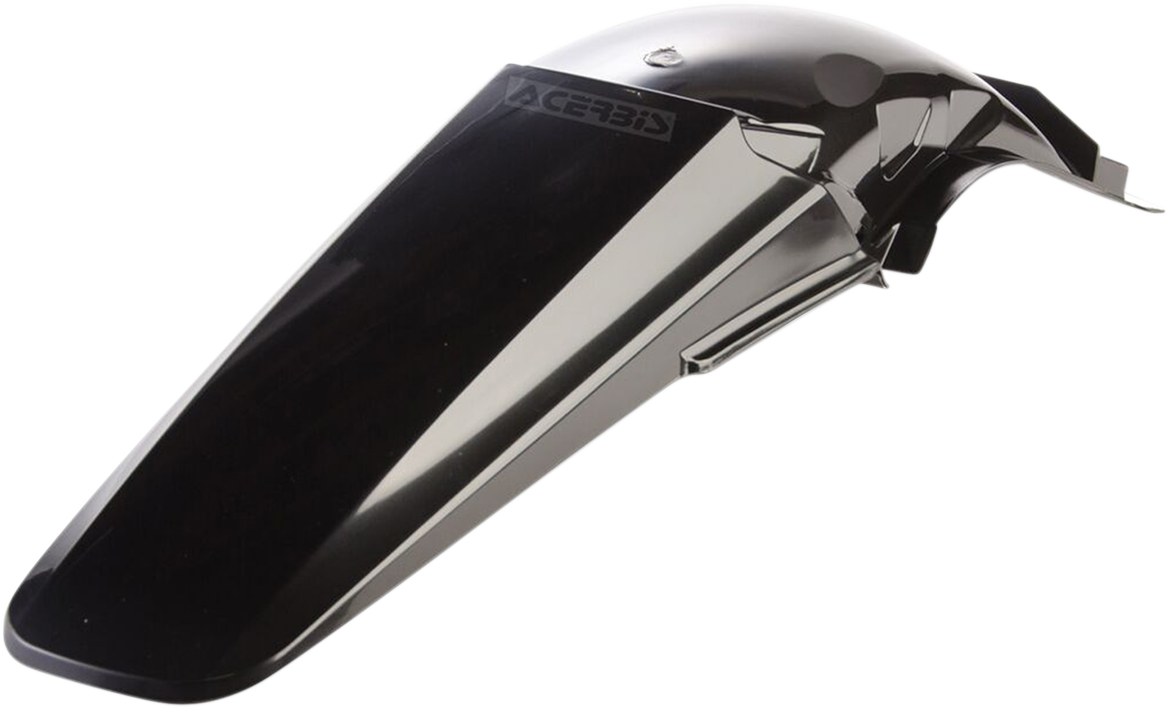 Acerbis black rear fender motorcycle body part with mounting points, designed for off-road or dirt bike use.