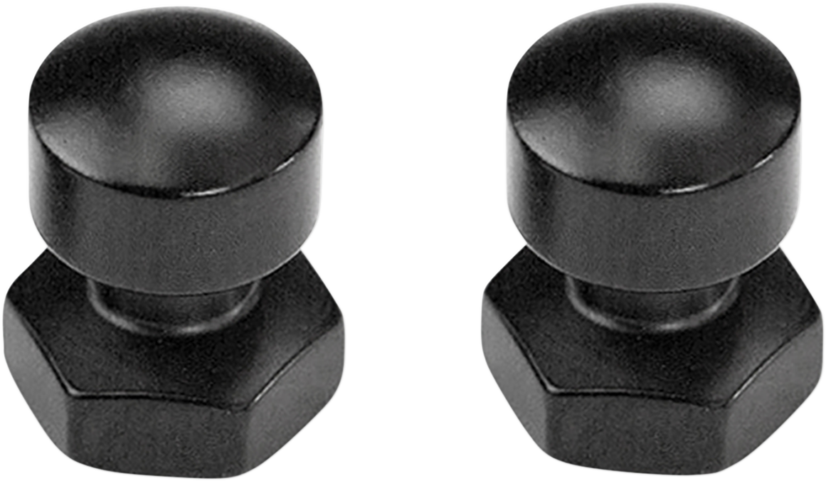 Bill's Exhausts Saddlemen seat mount nuts, 1/4-inch-20 size, shown in close-up with metallic finish for motorcycle seats.