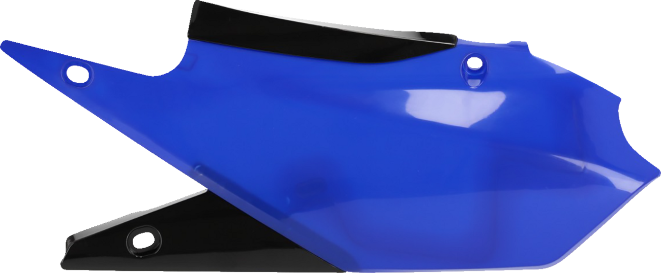 Acerbis blue and black side panels for Yamaha YZF250/450 2019-2023 motorcycle, mounted on the bike's body.