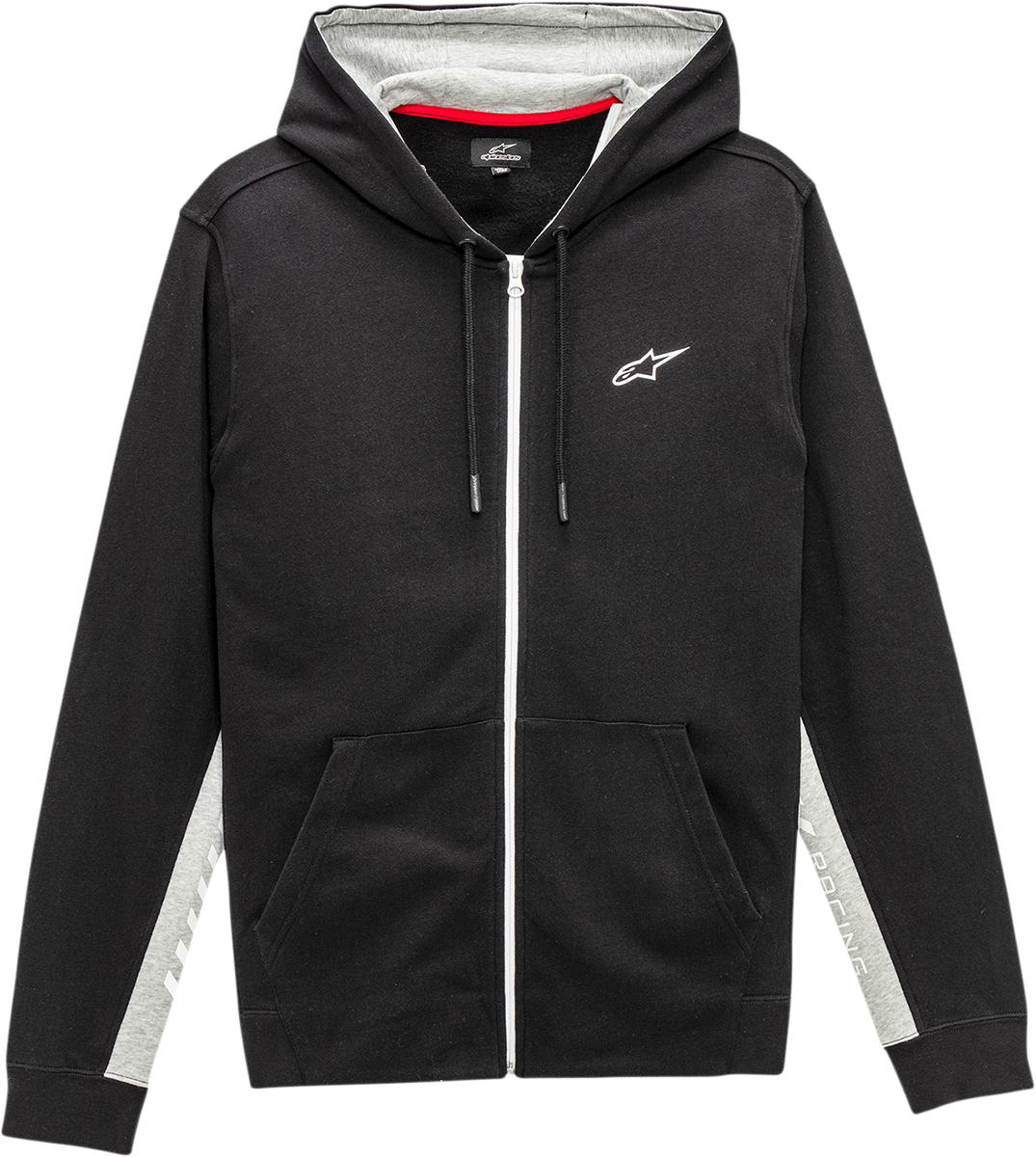 Black ALPINESTARS Claim Hoodie in XL size, featuring the brand logo on the front, displayed on a plain background.