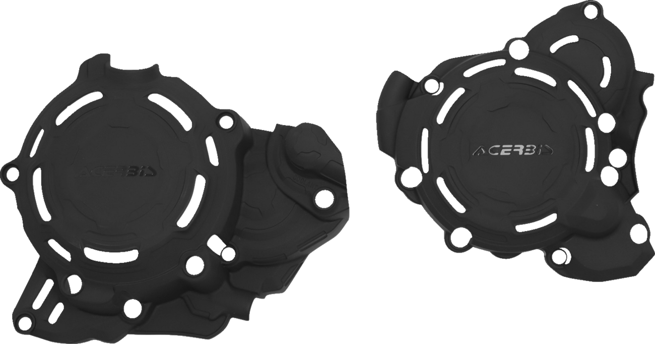 Black Acerbis X-Power Kit body for Husqvarna and KTM motorcycles, designed for optimal performance and durable fit.