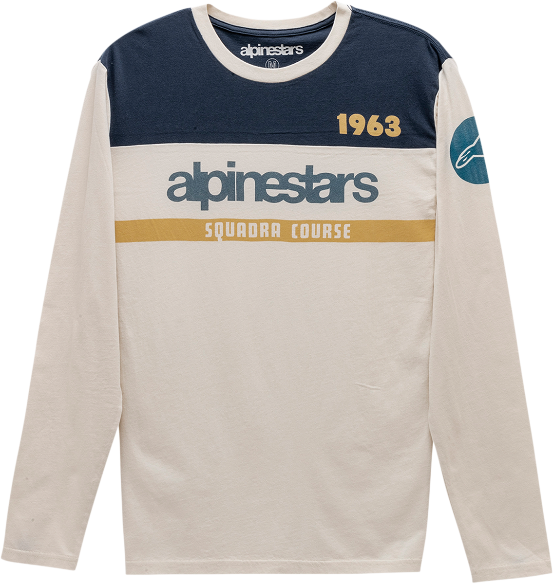 Alpinestars Cross Up T-Shirt in natural color, medium size, featuring the Alpinestars logo on the front, casual fit, cotton fabric.