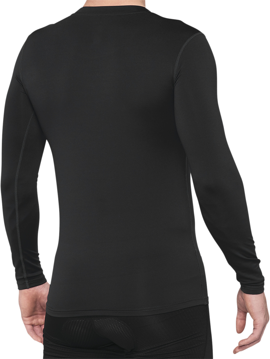 Black Bill's Exhausts 100% Basecamp Jersey long-sleeve shirt in size large, shown laid flat with visible branding and fabric texture.