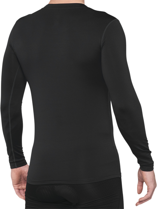 Black Bill's Exhausts 100% Basecamp long-sleeve jersey in medium, featuring a comfortable fit and branded logo on the chest.