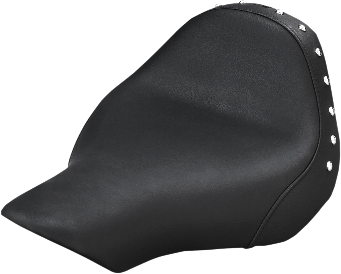 Black studded SADDLEMEN Renegade Solo seat for Breakout FXSB 2013-2017, featuring a sleek, comfortable design for Harley Davidson motorcycles.
