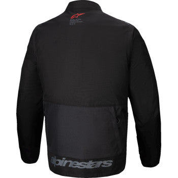 Black Alpinestars Pro-Dura jacket in XL size, shown with detailed fabric texture and front zipper, suitable for motorcycle riding.