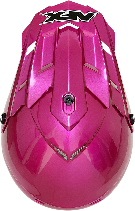 Bill's Exhausts AFX FX-17Y helmet in fuchsia, small size, featuring a sleek motorcycle helmet design with adjustable strap