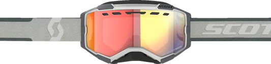 Scott Fury Snow Goggles with light-sensitive gray lenses and red chrome accents, designed for winter sports and outdoor activities